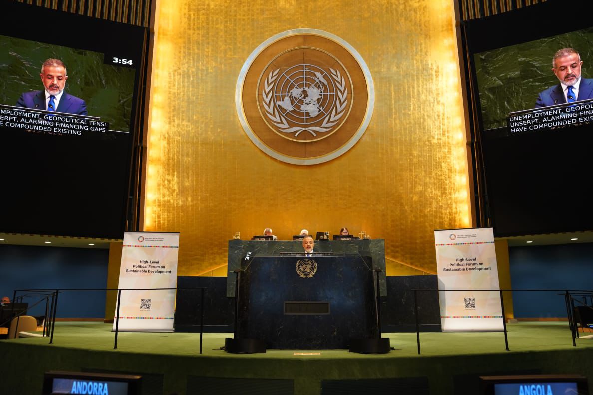 You are currently viewing نائب رئيس مجلس الوزراء– وزير التخطيط يُلقي بيان العراق نيابةً عن مجموعة الـ77 والصين خلال المنتدى السياسي رفيع المستوى للتنمية المستدامة 2025 في نيويورك